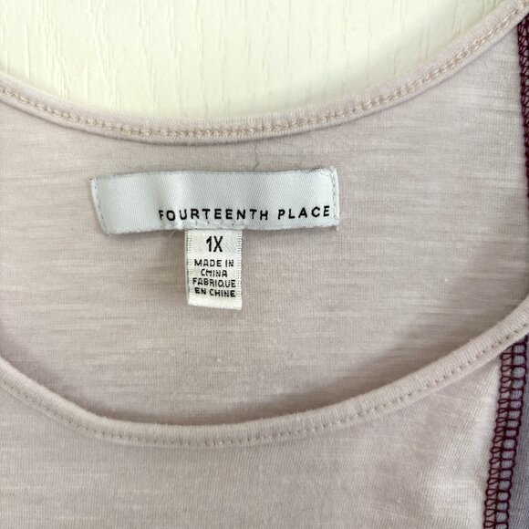 Fourteenth Place Nordstrom Colorblock Tank Top Purple Orchid Petal Size 1X - Picture 5 of 5